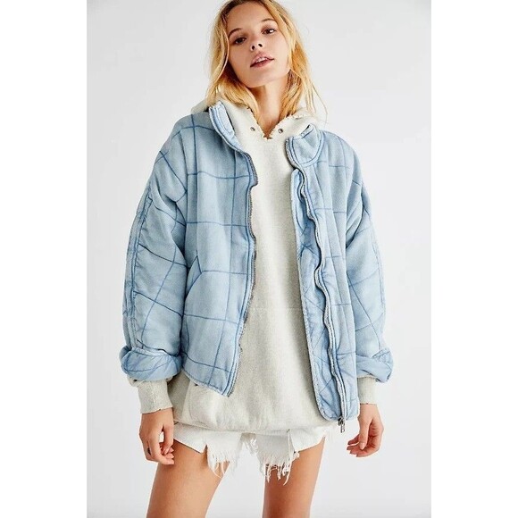 Free People Dolman Quilted Knit Jacket Top Oversized Slouchy XS NWD 284996